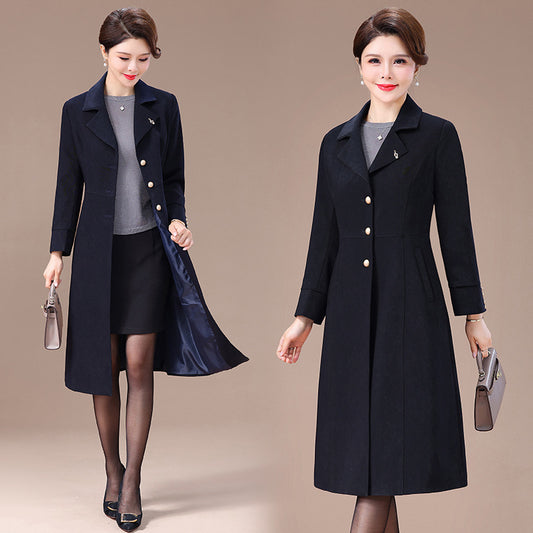 Women's Casual Solid Color Trench Coat