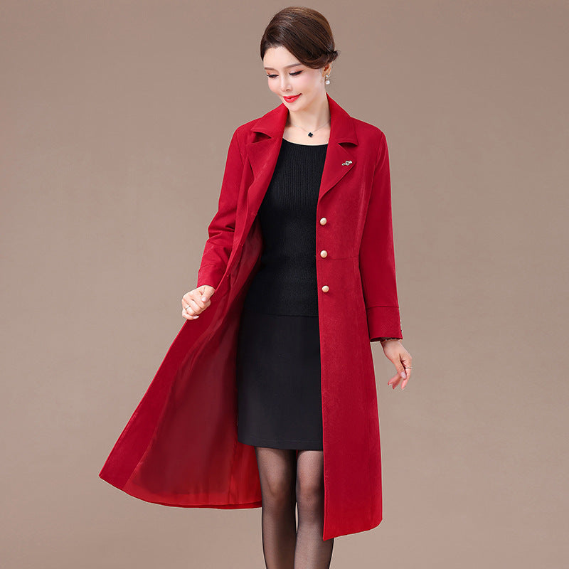 Women's Casual Solid Color Trench Coat