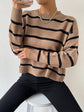 Striped Knitted Round Neck Pullover Multicolor Sweater