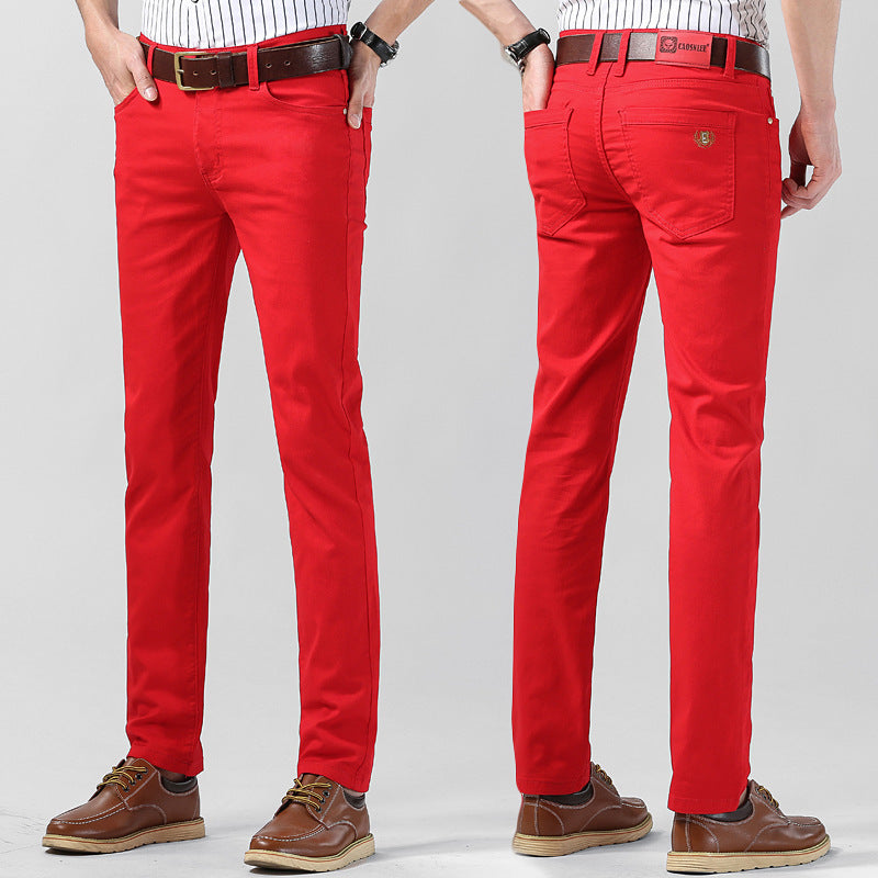 Slim Fit Straight Men's Personality Colored All-matching Stretch Casual Pants