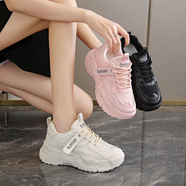Spring New Ins Fashionable Casual Sports Platform Running Fashion White Shoes