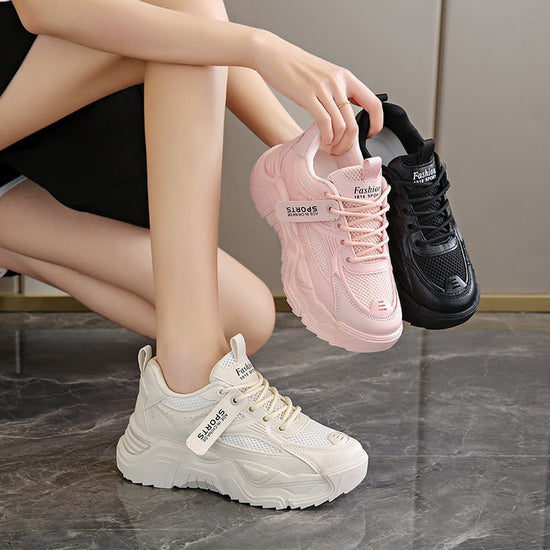 Spring New Ins Fashionable Casual Sports Platform Running Fashion White Shoes