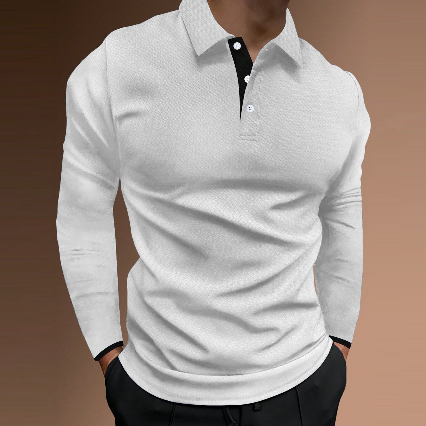 Sports Fitness Casual Stand Collar Stretch Vertical Bar Long Sleeve