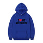 I Love My Boyfriend Print Hoodie Sweatshirt Pullover