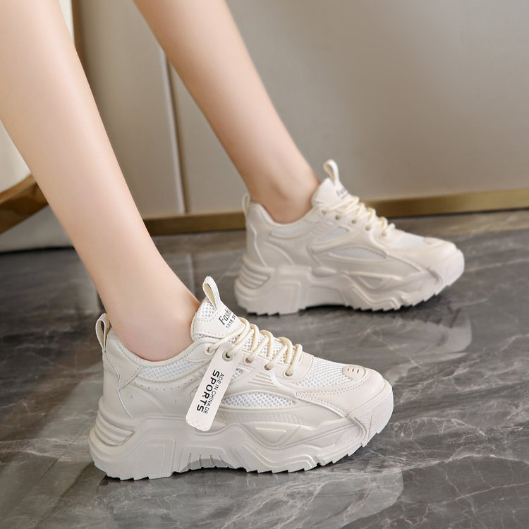 Spring New Ins Fashionable Casual Sports Platform Running Fashion White Shoes