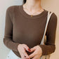 Long Sleeve All-matching Slim Fit Skinny Knitted Top