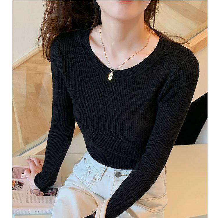 Long Sleeve All-matching Slim Fit Skinny Knitted Top