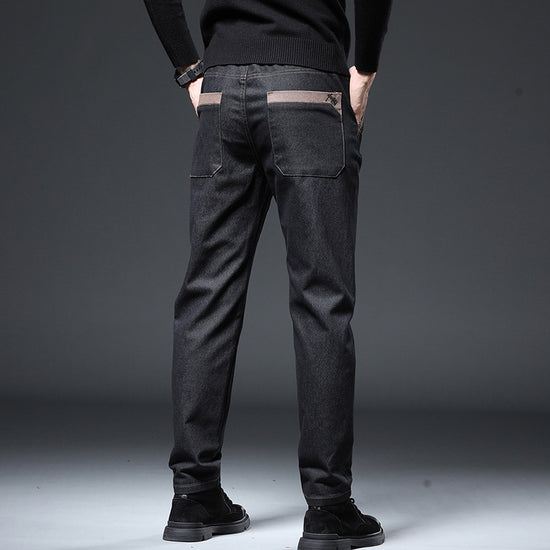 Embroidery Trend Slim Straight Pants Men