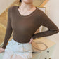 Long Sleeve All-matching Slim Fit Skinny Knitted Top