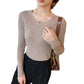 Long Sleeve All-matching Slim Fit Skinny Knitted Top