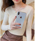 Long Sleeve All-matching Slim Fit Skinny Knitted Top