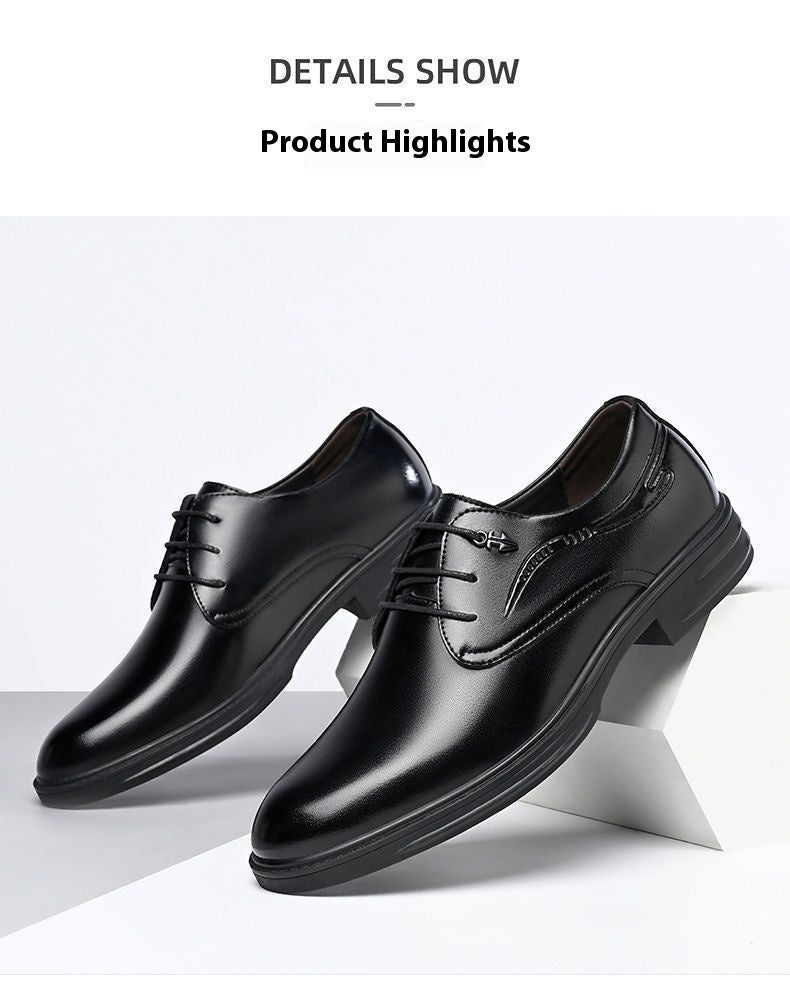 Men's Business Leather Shoes Men's Black Casual Genuine Cowhide Formal Wear Korean Fashion Shoes