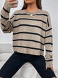 Striped Knitted Round Neck Pullover Multicolor Sweater