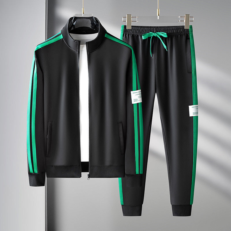 Men's Sport Cardigan Zipper Two-piece Set