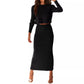 Bedford Cord Sweater Long Sleeve Narrow Tight Skirt Suit