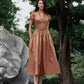 Fashion Coffee Color Dress Dress